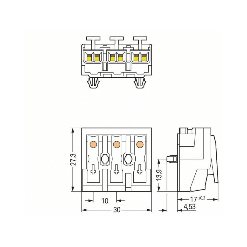 CONECTOR DE PASSAGEM/DERIVAÇÃO 3 POLOS 294-5013 CONECTOR DE PASSAGEM/DERIVAÇÃO 3 POLOS 294-5013