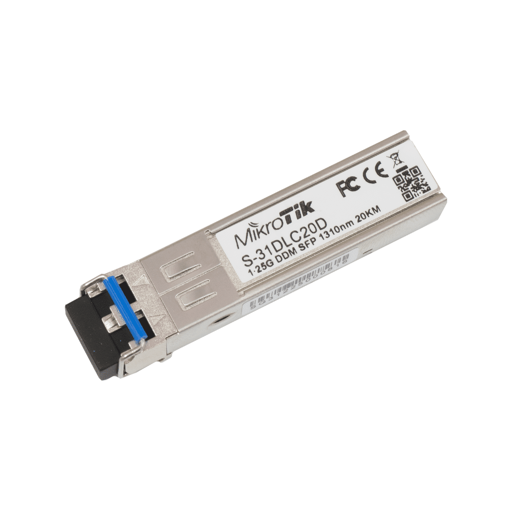 MIKROTIK MODULO GBIC S-31DLC20D 1,25GB - 20KM - 2 FIBRAS - CONECTOR LC