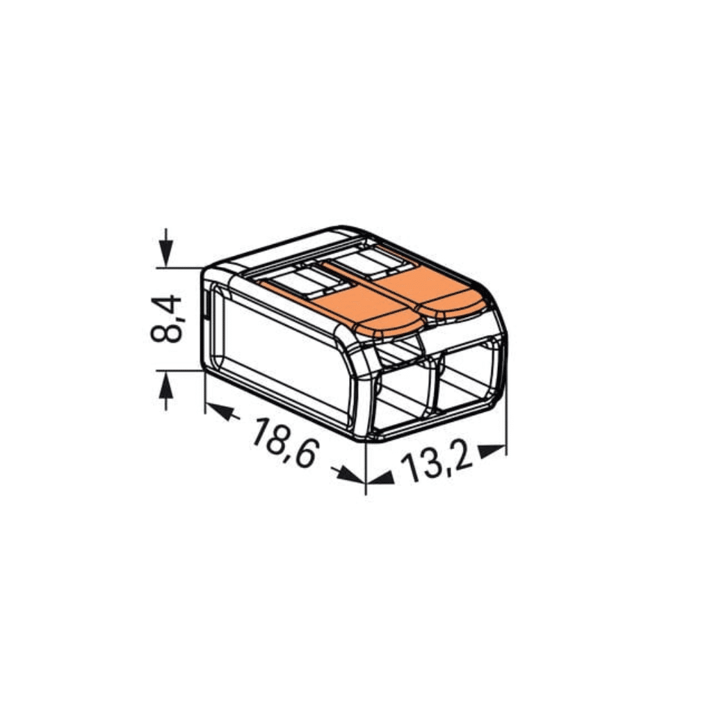 CONECTOR DE EMENDA 2 POLOS 0,14–4,0MM 221-412