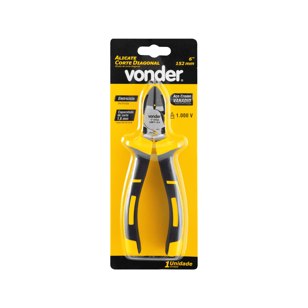 ALICATE CORTE DIAGONAL 6" CRV ELET 1000V VONDER ALICATE CORTE DIAGONAL 6" CRV ELET 1000V VONDER