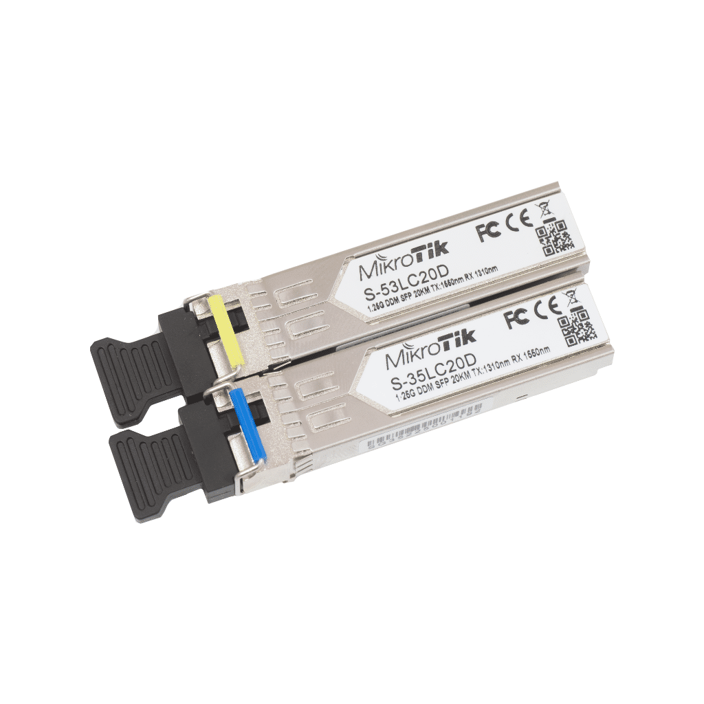MIKROTIK MODULO GBIC S-3553LC20D - 1,25GB (PAR) - 20KM - 1 FIBRA - CONECTOR LC