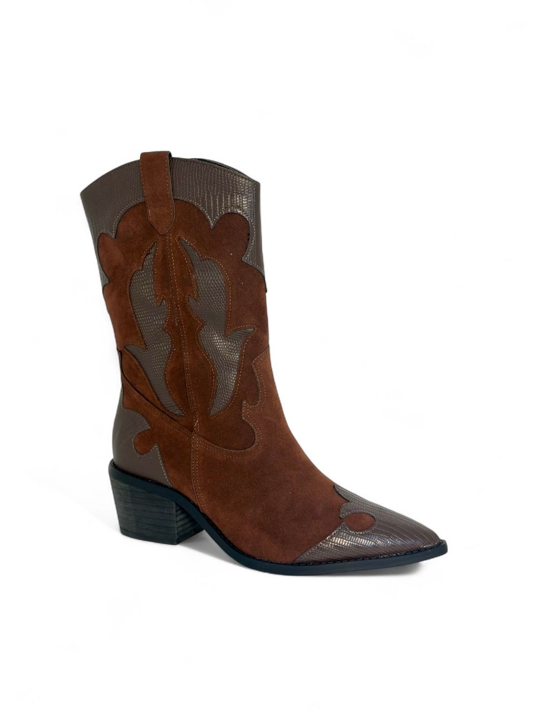 ARIZONA - BOTA CAMURÇA COM RECORTES EM COURO MARROM ARIZONA - BOTA CAMURÇA COM RECORTES EM COURO MARROM