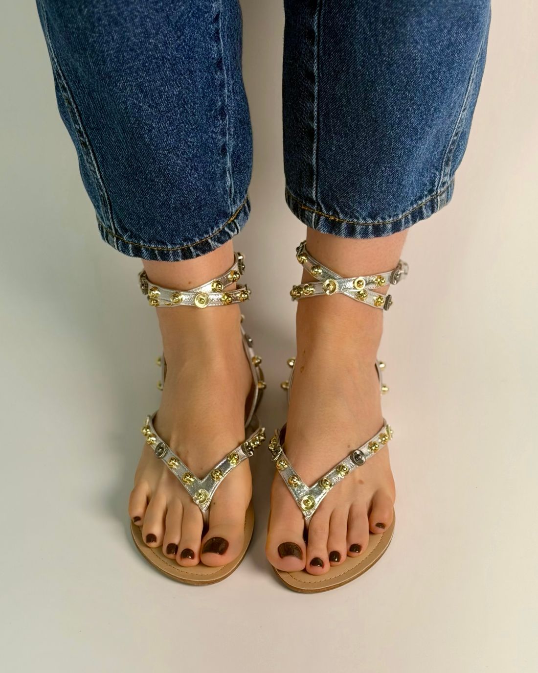 DUDA - FLAT RASTEIRA DE DEDO COM ESFERAS PRATA DUDA - FLAT RASTEIRA DE DEDO COM ESFERAS PRATA