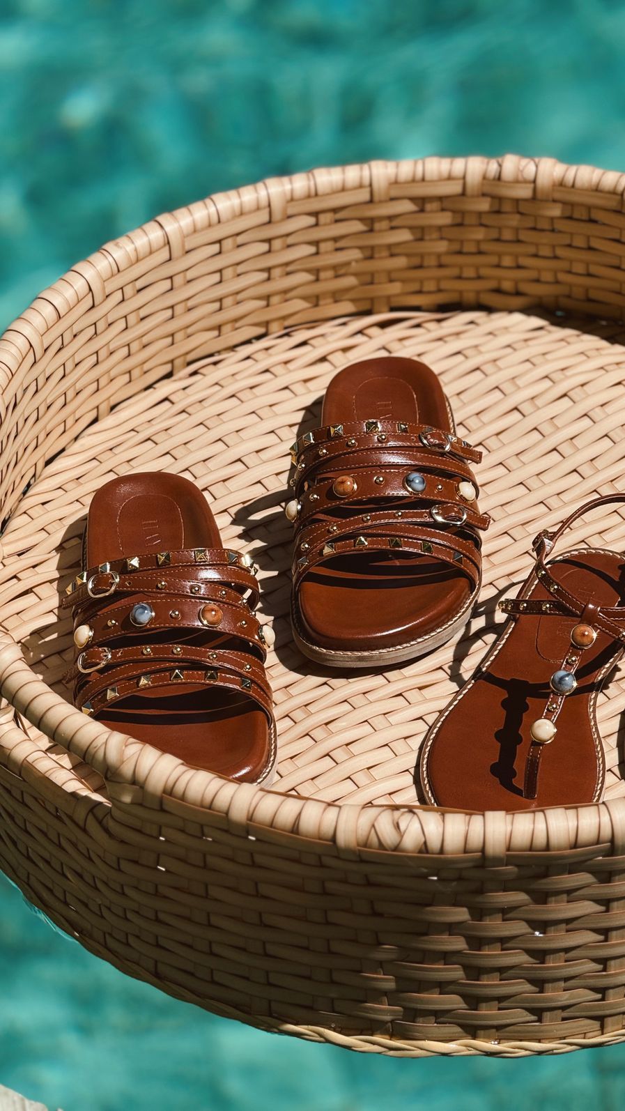 JERI - BIRKEN CARAMELO COM PEDRAS COLORIDAS