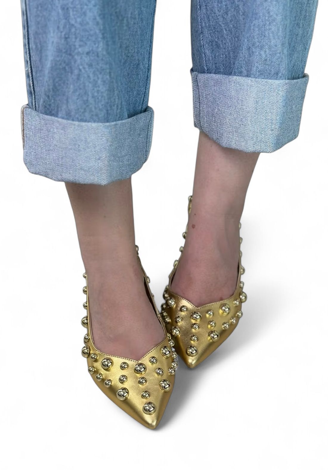 KAKÁ - SAPATILHA SLINGBACK ESFERAS DOURADA KAKÁ - SAPATILHA SLINGBACK ESFERAS DOURADA