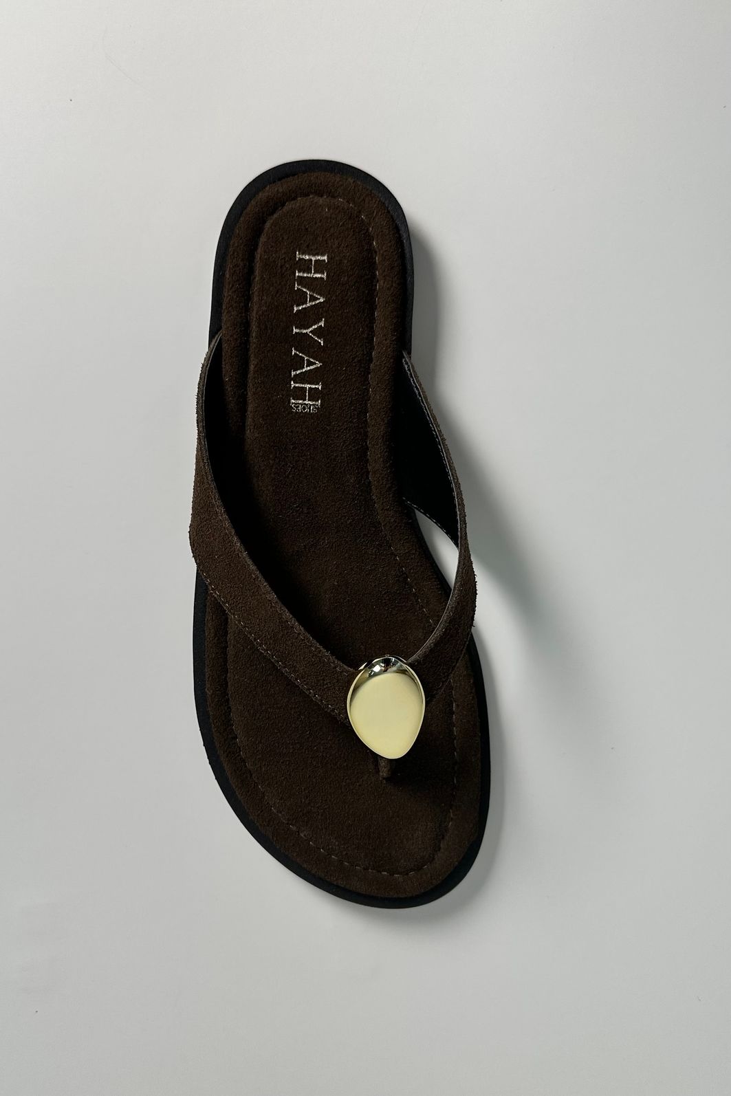 SOL - CHINELO DE DEDO EM COURO CAMURÇA CAFÉ SOL - CHINELO DE DEDO EM COURO CAMURÇA CAFÉ