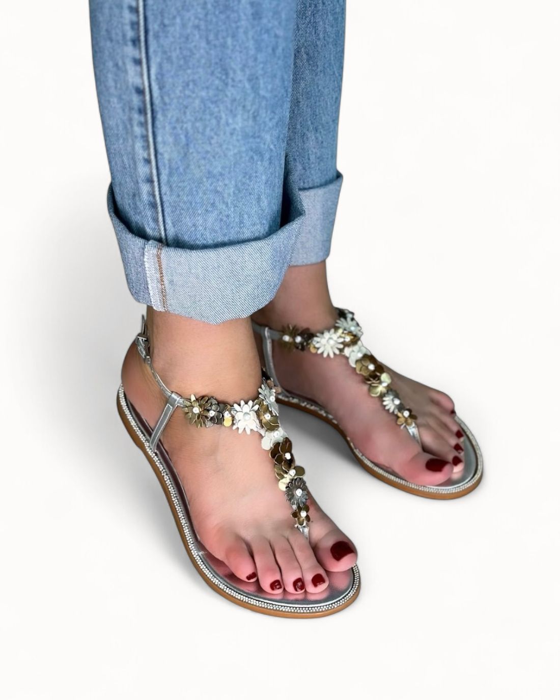 DAFNE - FLAT FLORES PRATA