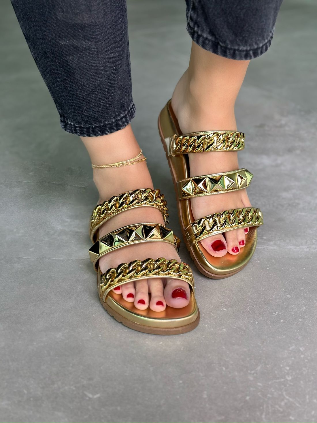 BEL - BIRKEN CORRENTE E SPIKES DOURADA