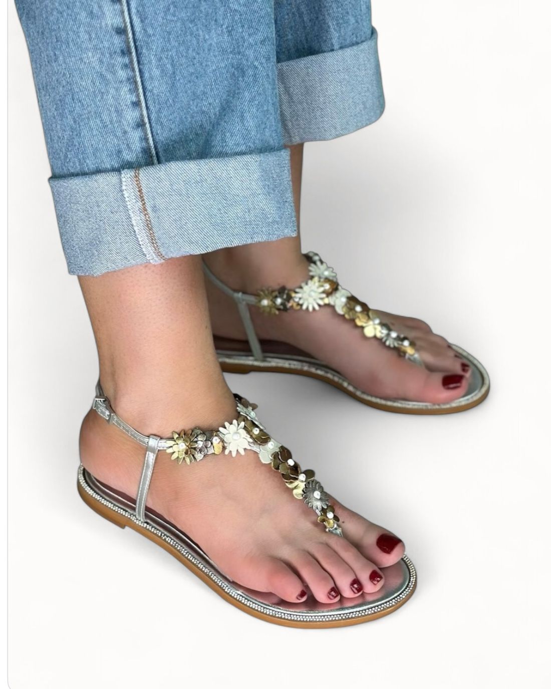 DAFNE - FLAT FLORES PRATA