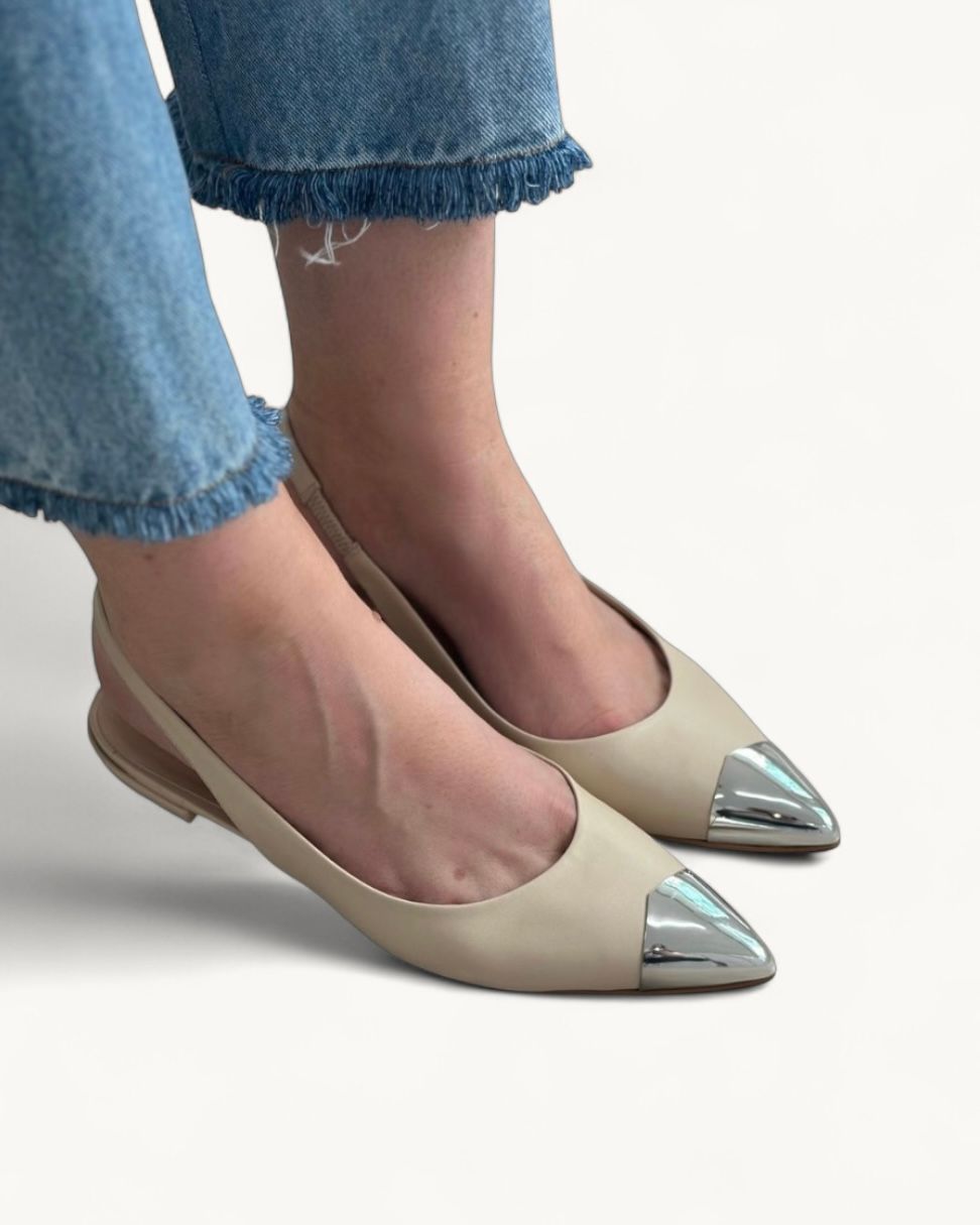 STELLA - SAPATILHA SLINGBACK BIQUEIRA METAL NUDE STELLA - SAPATILHA SLINGBACK BIQUEIRA METAL NUDE