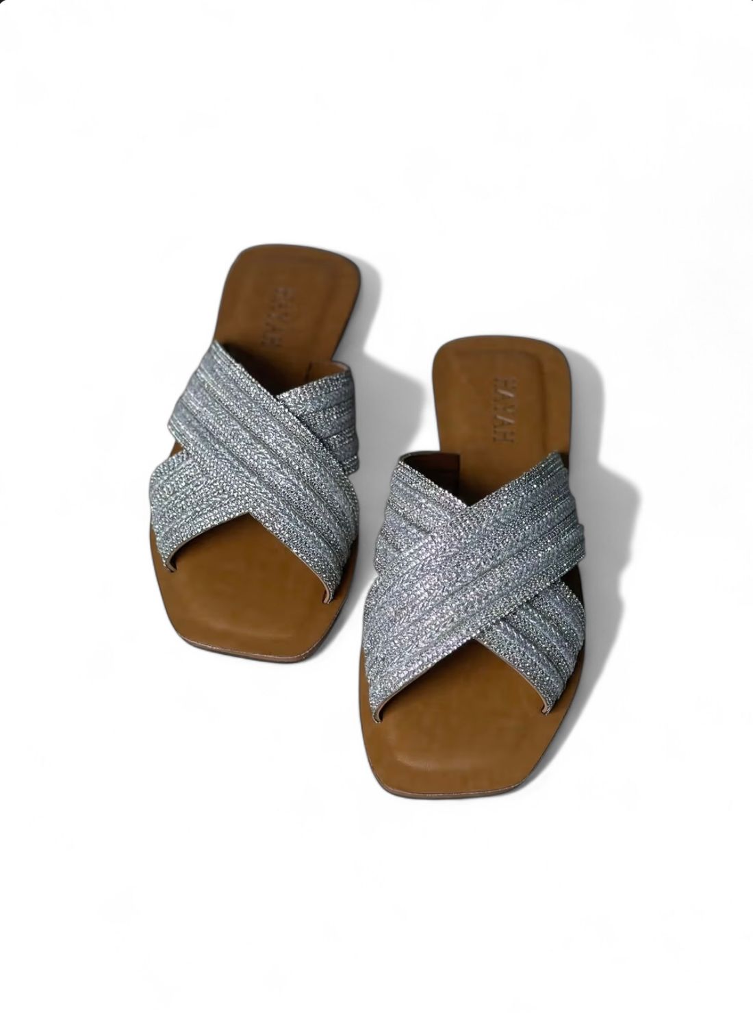 MIA - FLAT RASTEIRA CORDA COM STRASS PRATA MIA - FLAT RASTEIRA CORDA COM STRASS PRATA