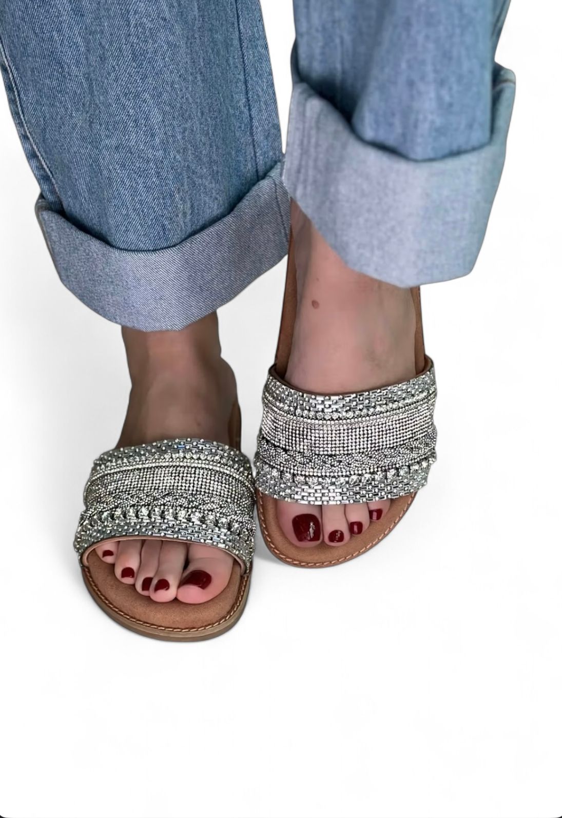 DÉBORA - BIRKEN SLIDE BRILHO SOLADO SUEDE CAMEL