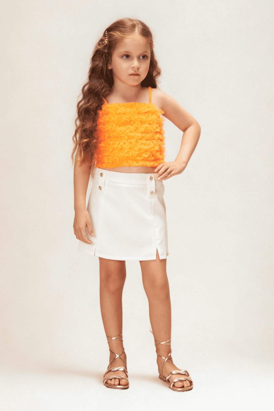 Conjunto com top de tule Conjunto com top de tule