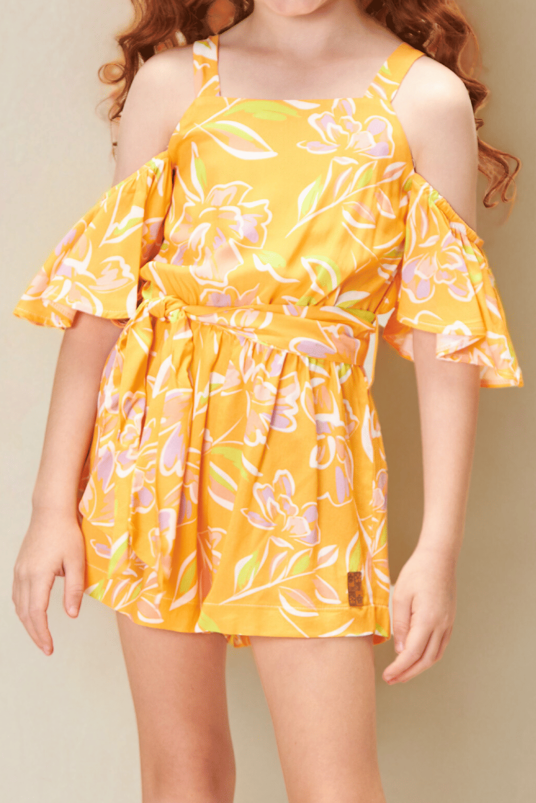 Macacão de viscose floral Macacão de viscose floral