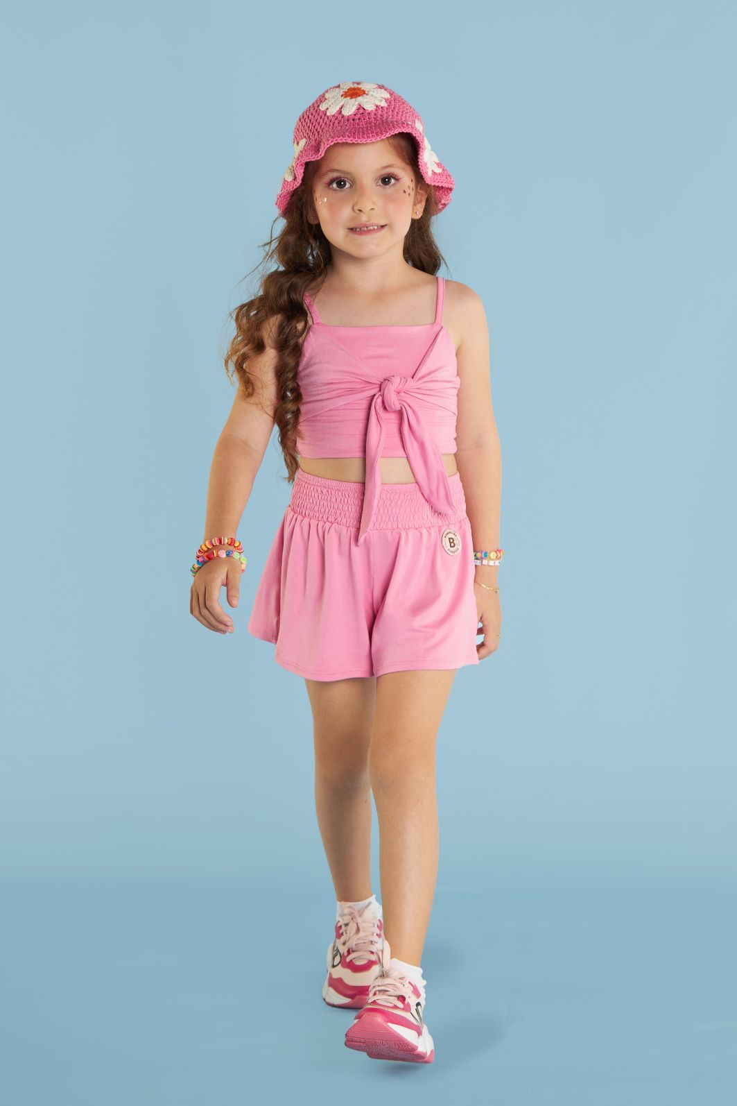 Conjunto top de amarração e short soltinho