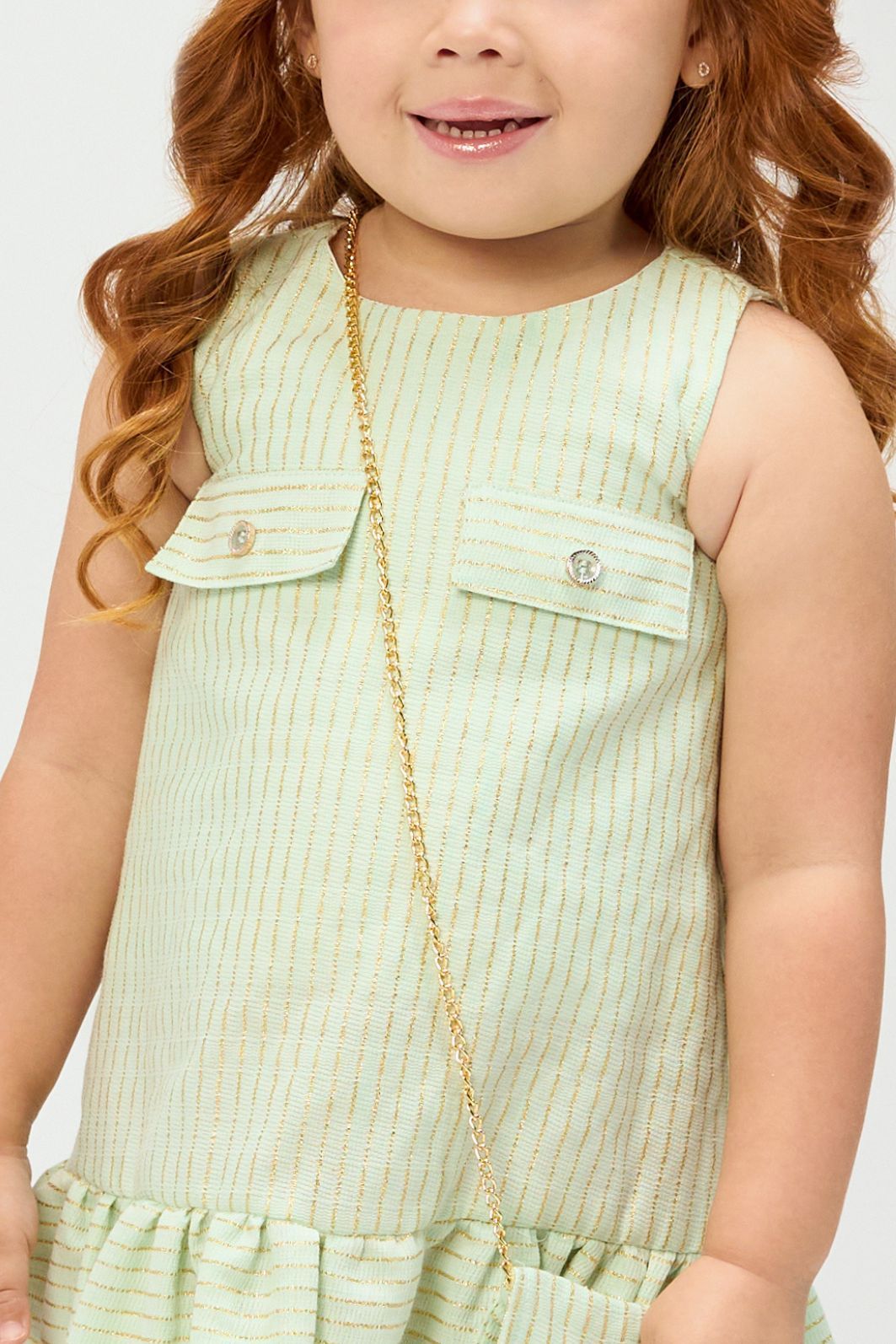 Vestido listrado com bolsa Vestido listrado com bolsa