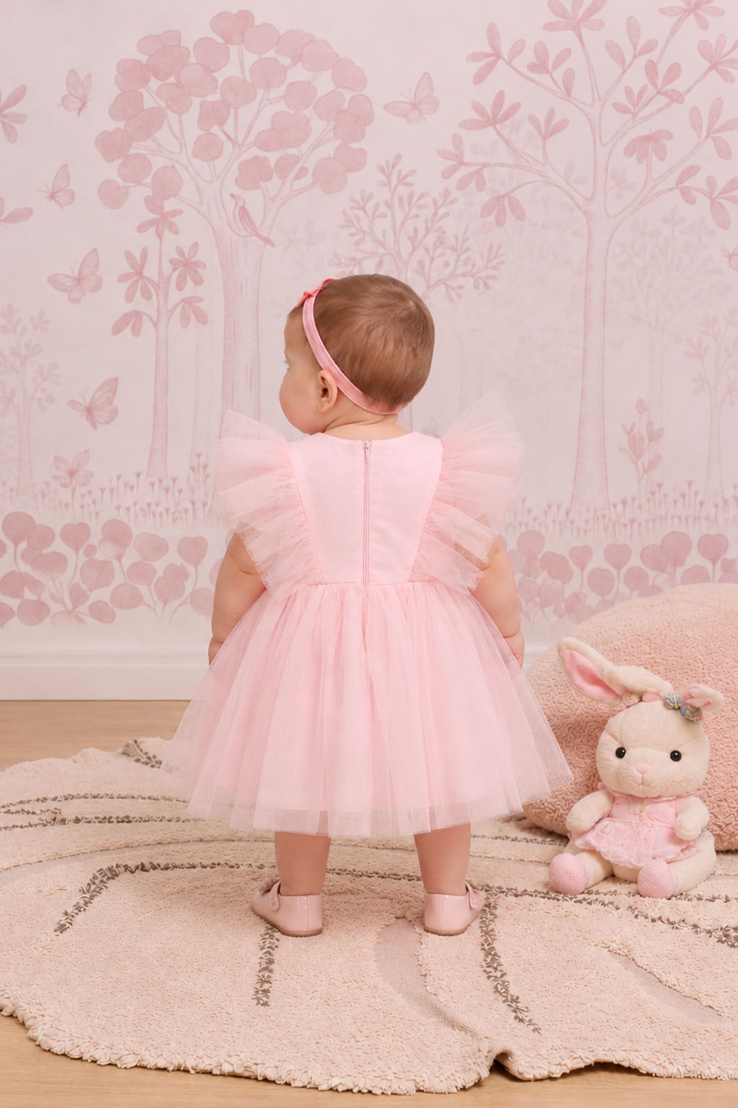 Vestido De Tule Com Bordado De Flores No Peito Vestido De Tule Com Bordado De Flores No Peito