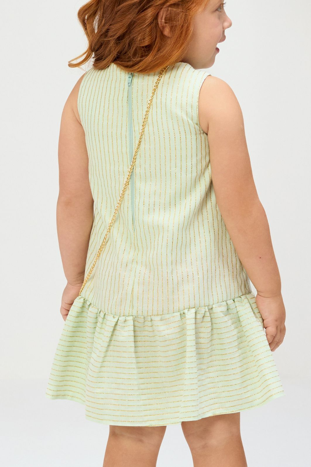 Vestido listrado com bolsa Vestido listrado com bolsa