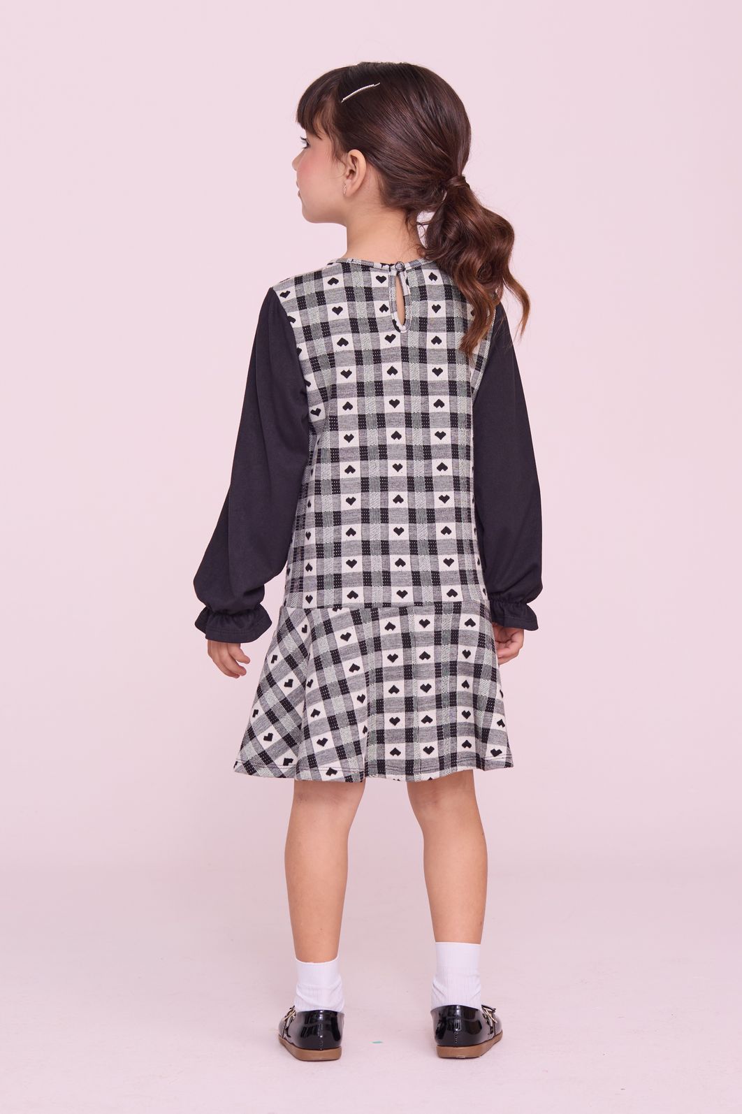 Vestido Xadrez Com Corações