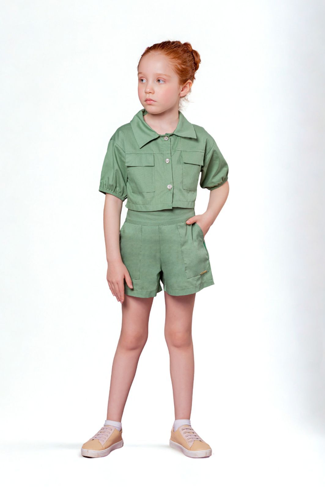 Conjunto camisa e short de tricoline