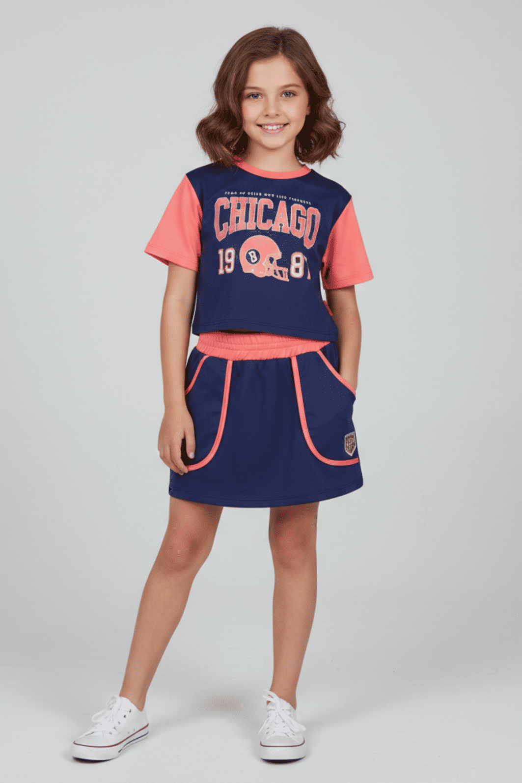 Conj. Blusa estampada e saia Conj. Blusa estampada e saia