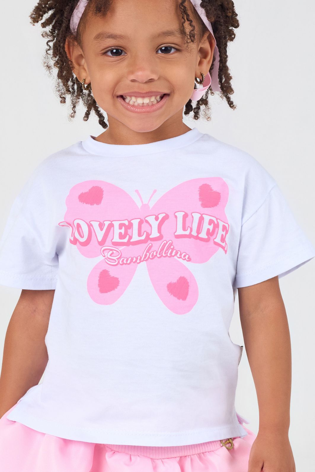 T-shirt com silk de borboleta