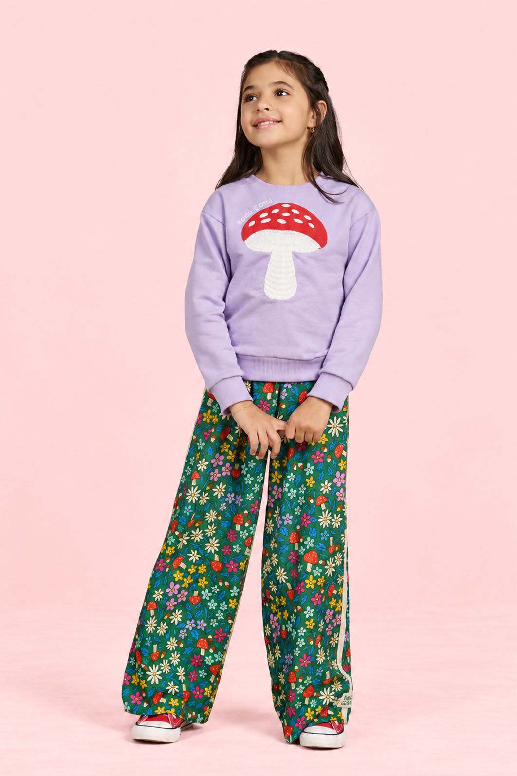 Blusa Moletom Com Bordado De Cogumelo Blusa Moletom Com Bordado De Cogumelo