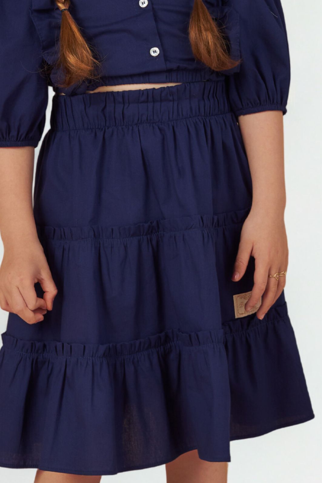 Conjunto camisa e saia de tricoline Conjunto camisa e saia de tricoline