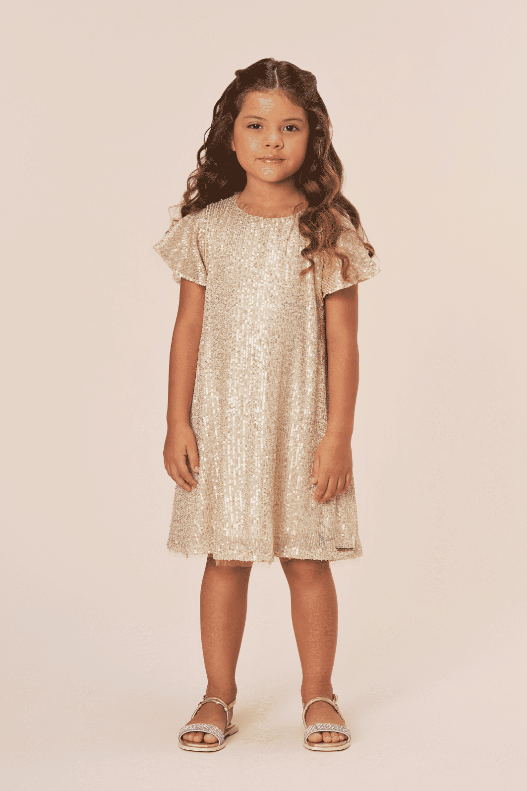 Vestido de paetês com forro modal suede