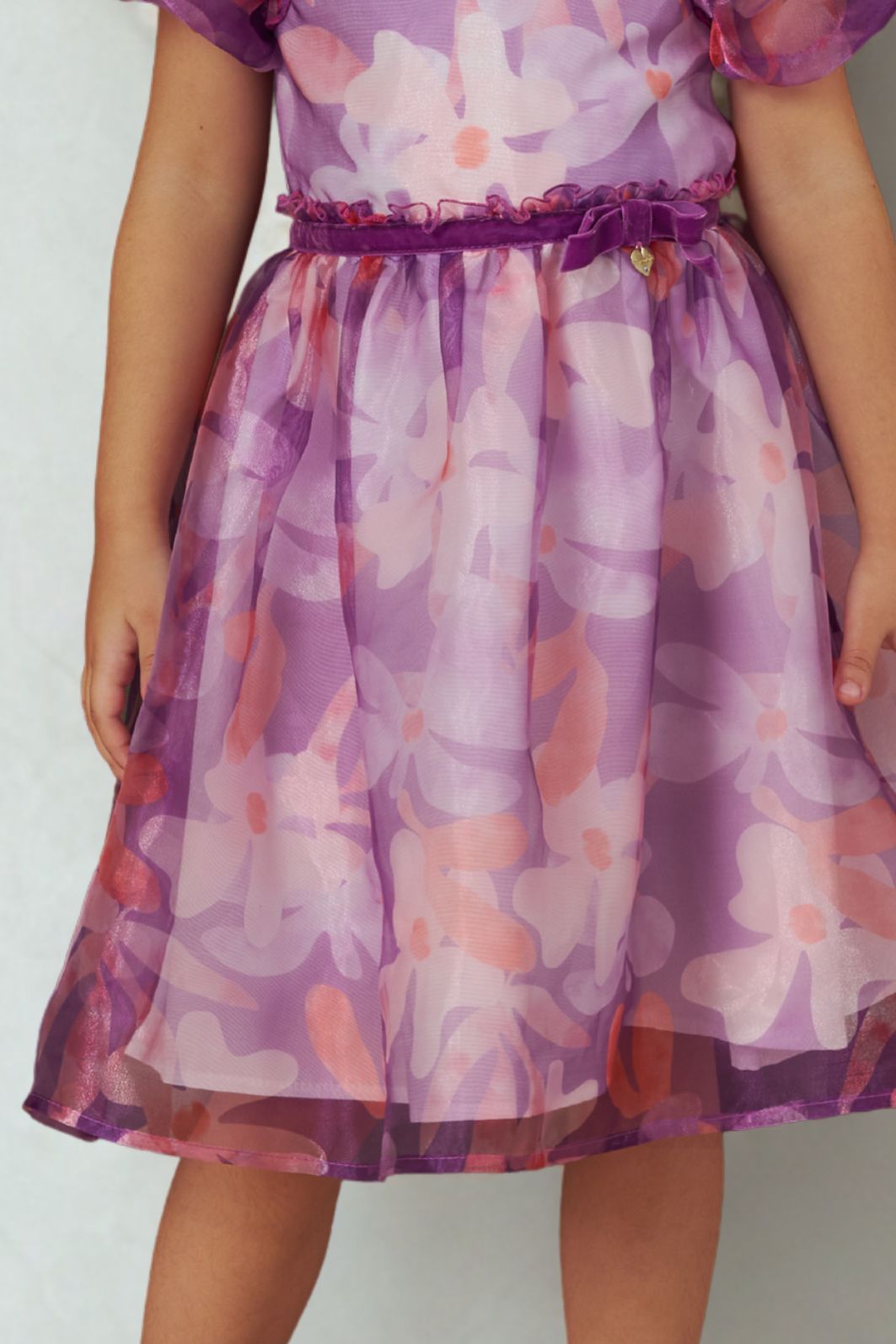 Vestido de organza estampado