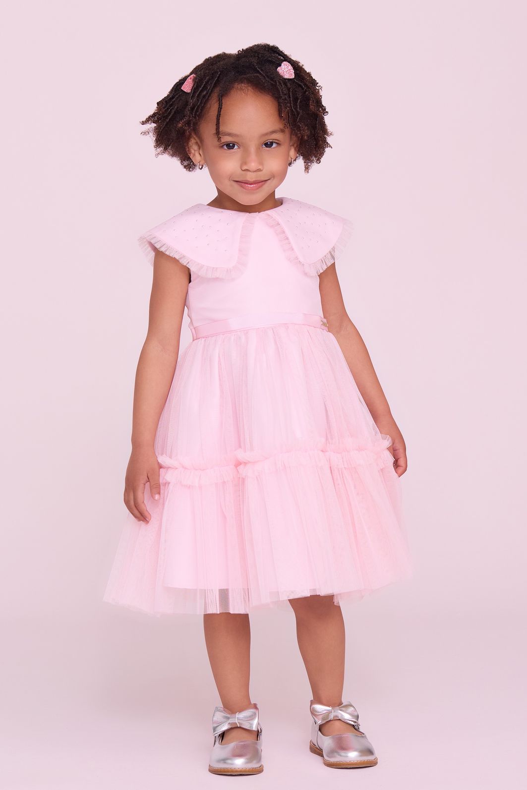 Vestido De Tule Com Strass Na Gola Vestido De Tule Com Strass Na Gola