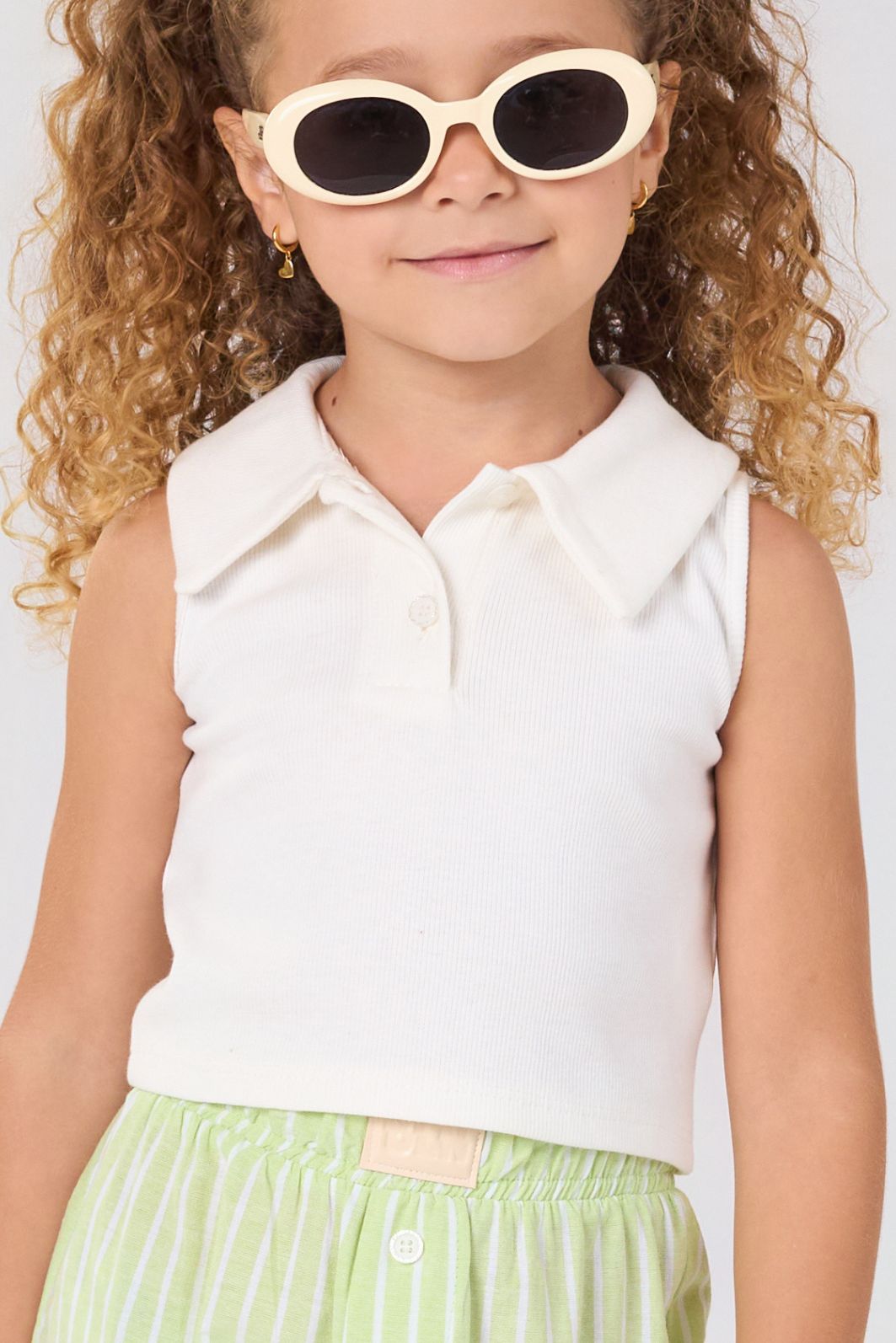 Conjunto regata canelada e pantacourt cambraia florence