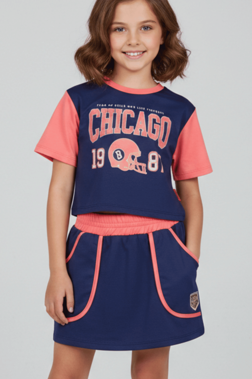 Conj. Blusa estampada e saia Conj. Blusa estampada e saia