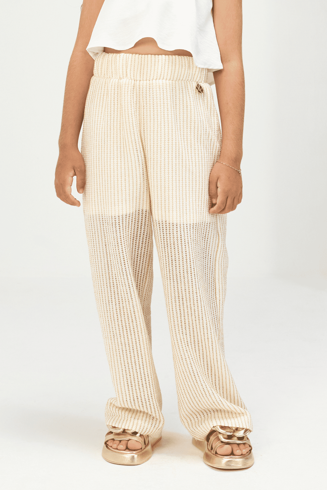 Conj. Blusa de dunas e calça lurex Conj. Blusa de dunas e calça lurex