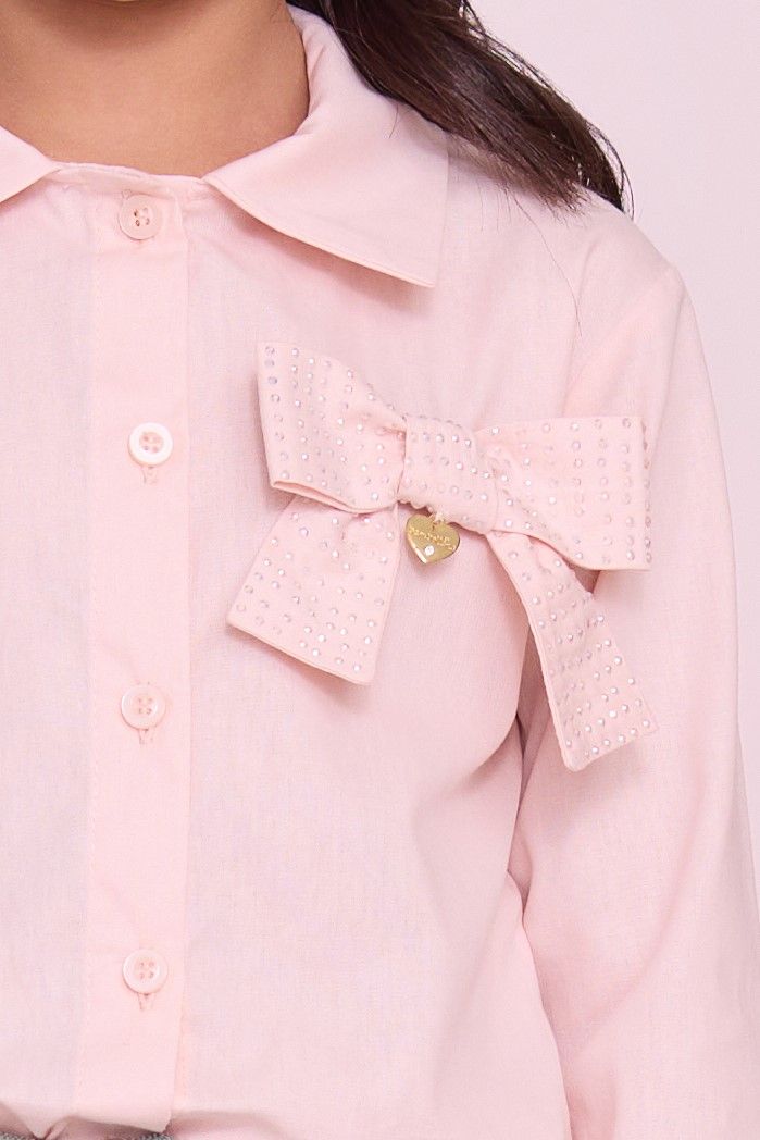 Camisa De Tricoline Com Laços E Strass Camisa De Tricoline Com Laços E Strass
