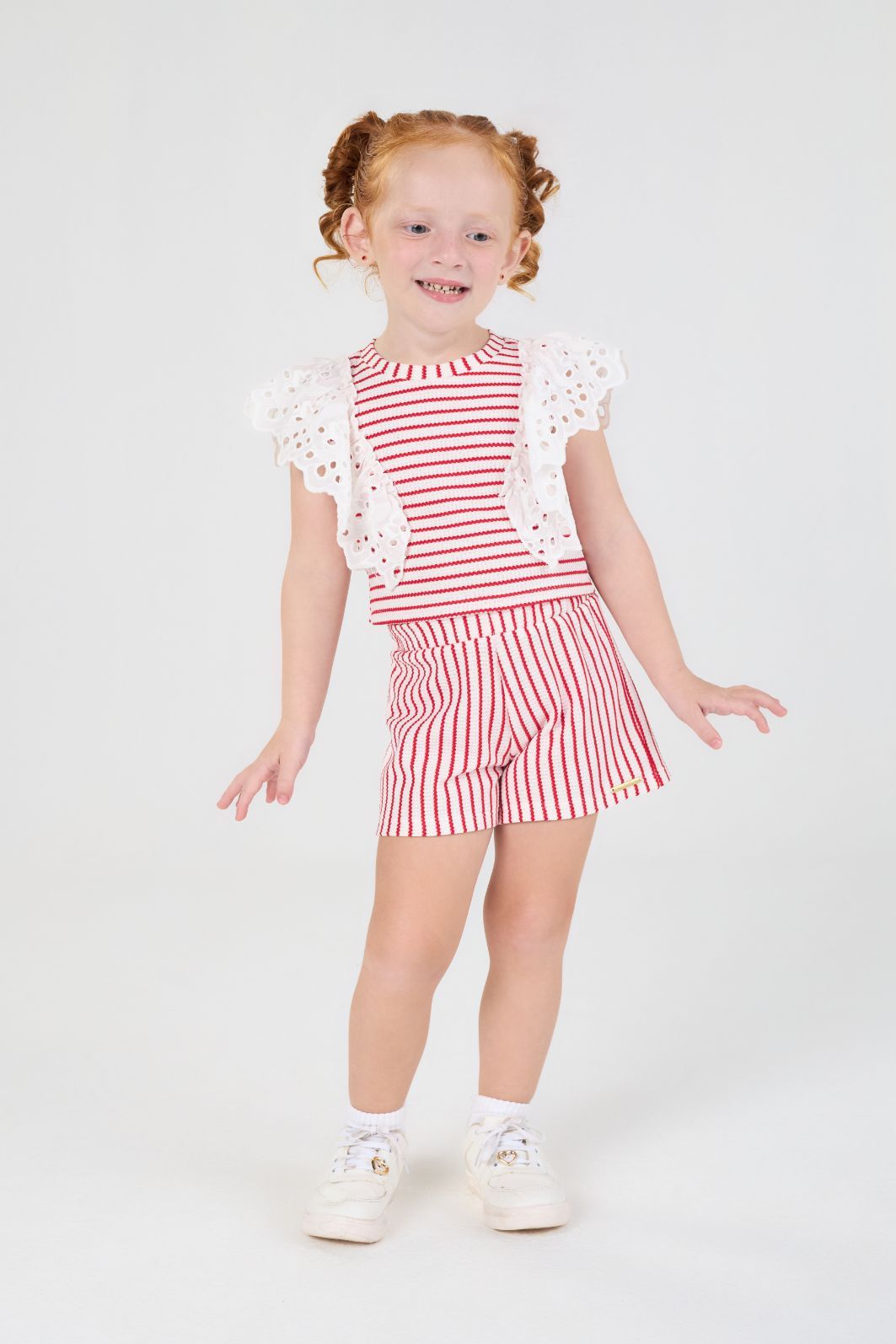 Conjunto de blusa e short malha tricot doce afeto