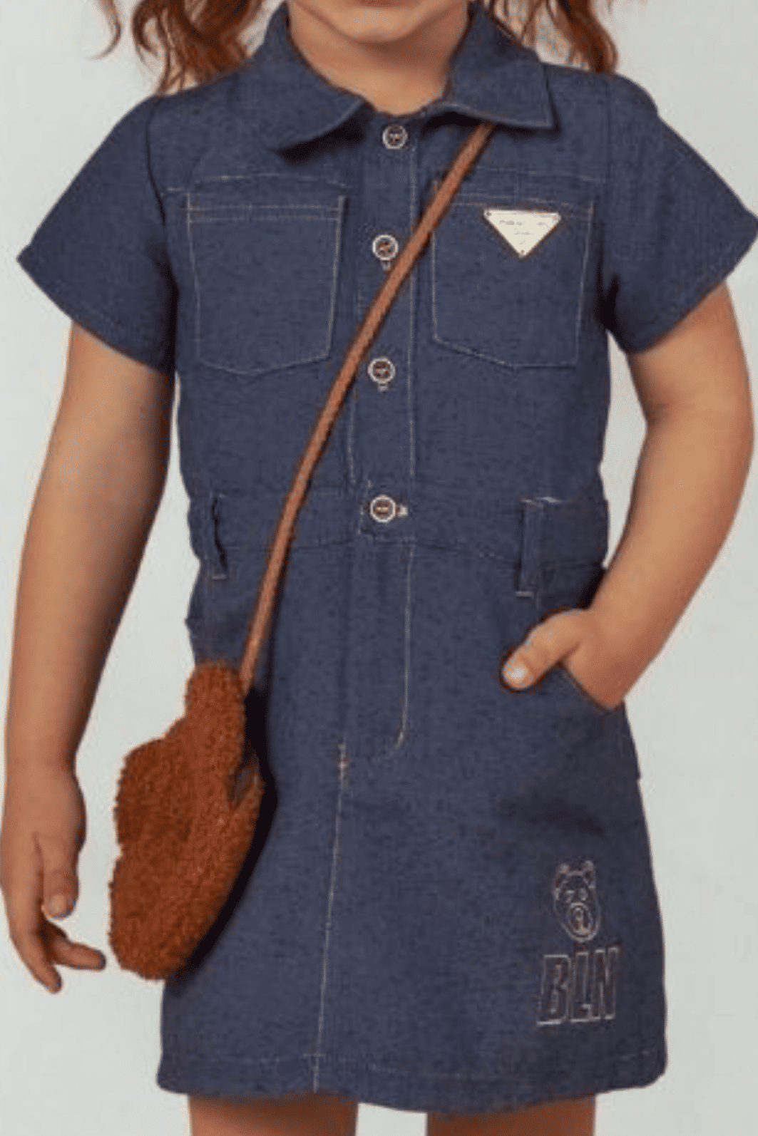 Vestido jeans com bordado Vestido jeans com bordado