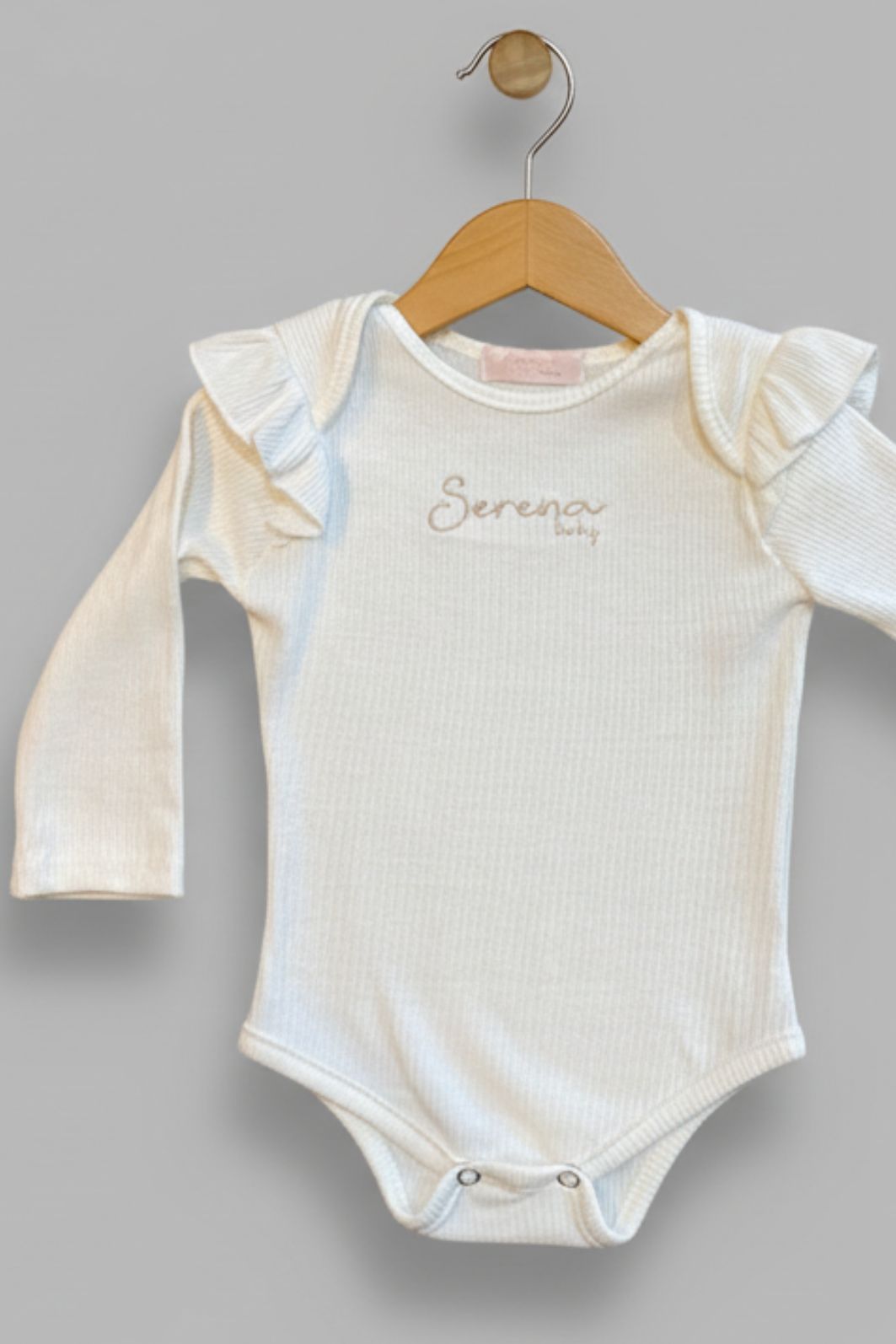 Body de ribana com bordado Body de ribana com bordado