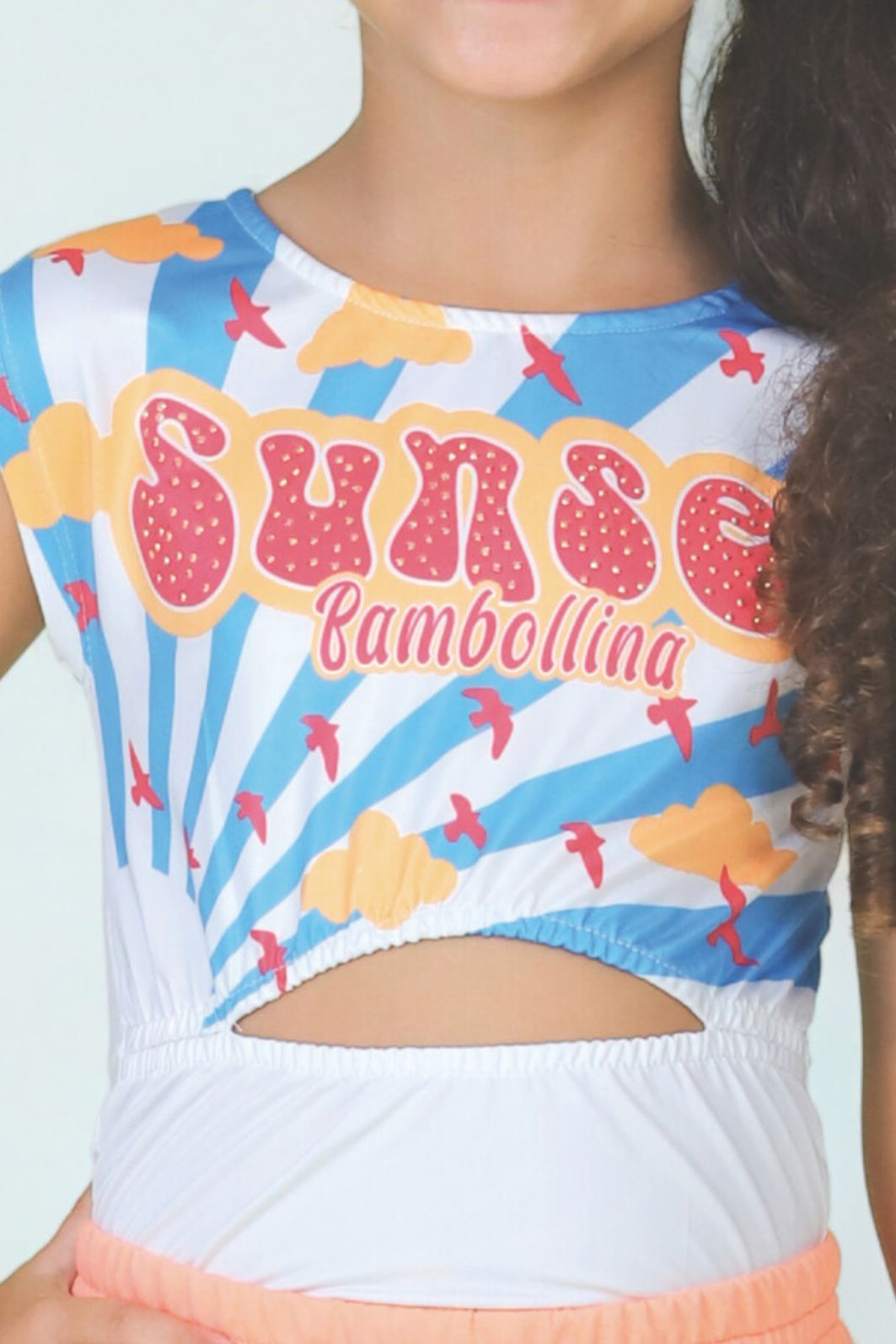 Body sem mangas estampado com strass Body sem mangas estampado com strass