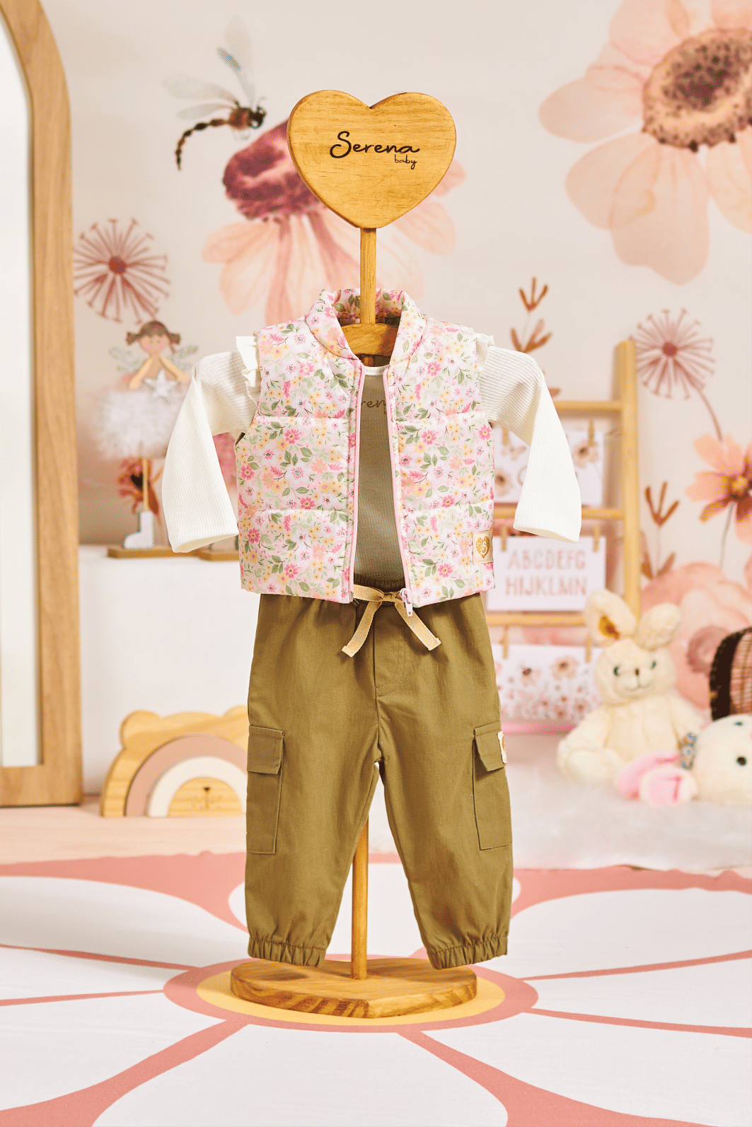 Colete matelado com estampa floral