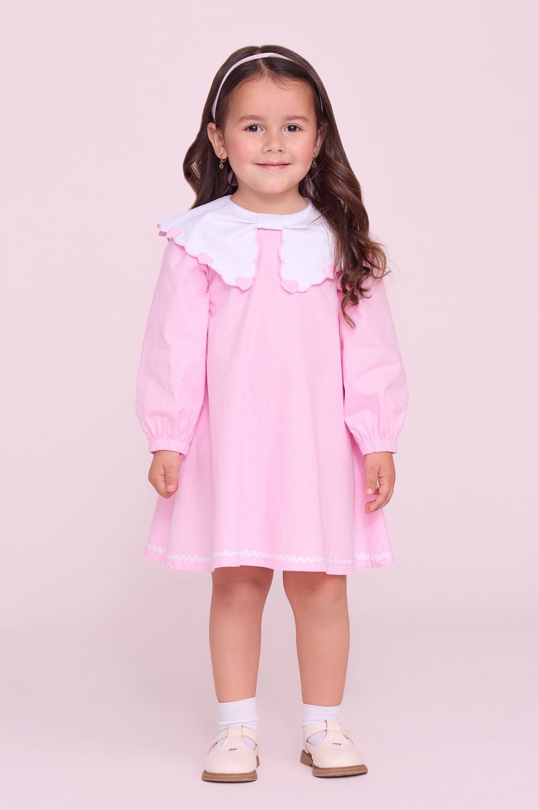 Vestido De Tricoline Com Gola Bordada Vestido De Tricoline Com Gola Bordada