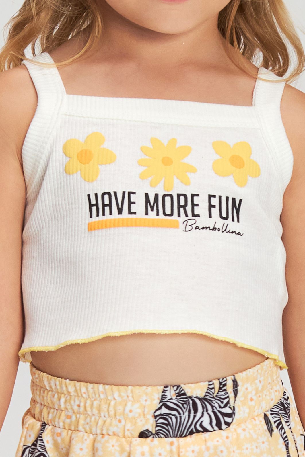 Conjunto regata de ribana e short estampa print zebra