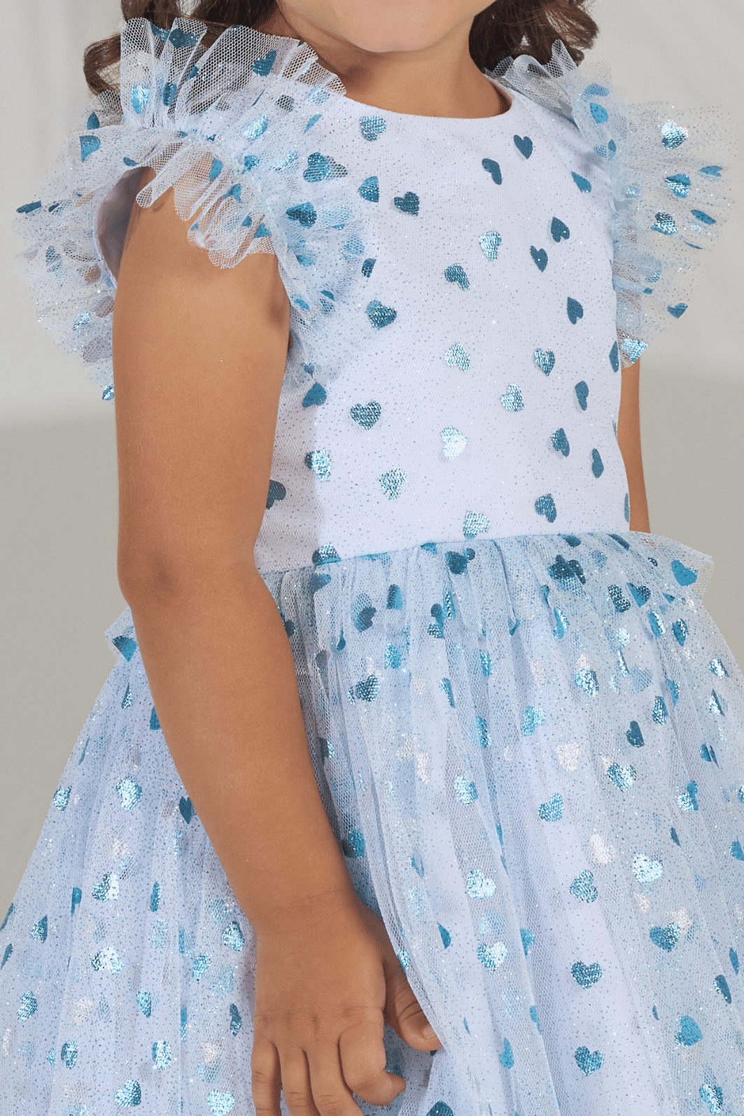 Vestido de tule glitter corações Vestido de tule glitter corações