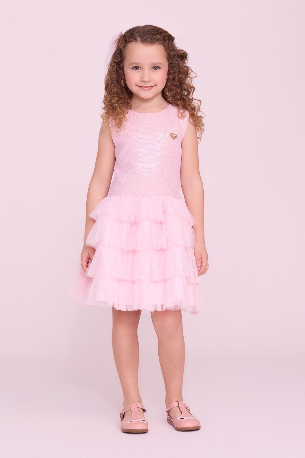 Vestido de Malha Com Lurex E Tule Vestido de Malha Com Lurex E Tule