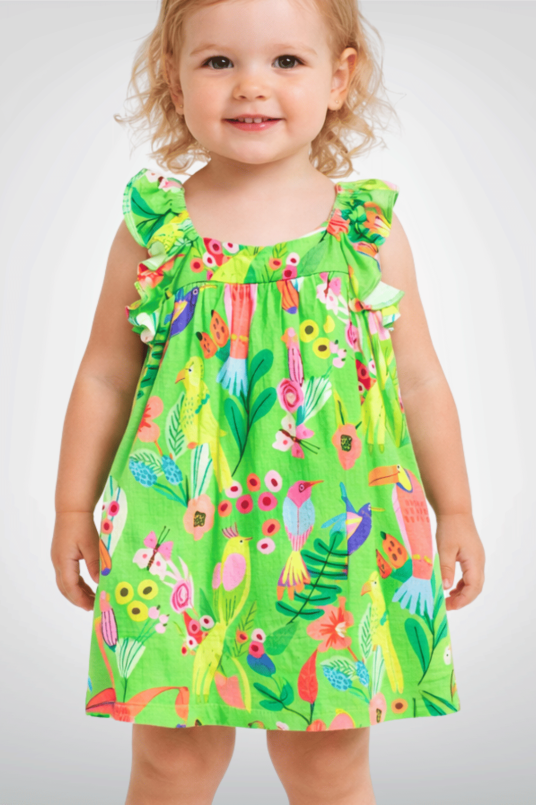 Vestido estampa beija-flores