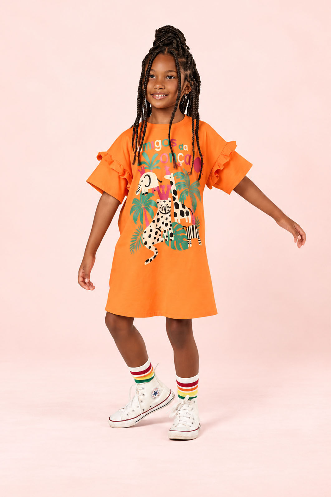 Vestido De Meia Malha Com Estampa Em Silk Animais Vestido De Meia Malha Com Estampa Em Silk Animais