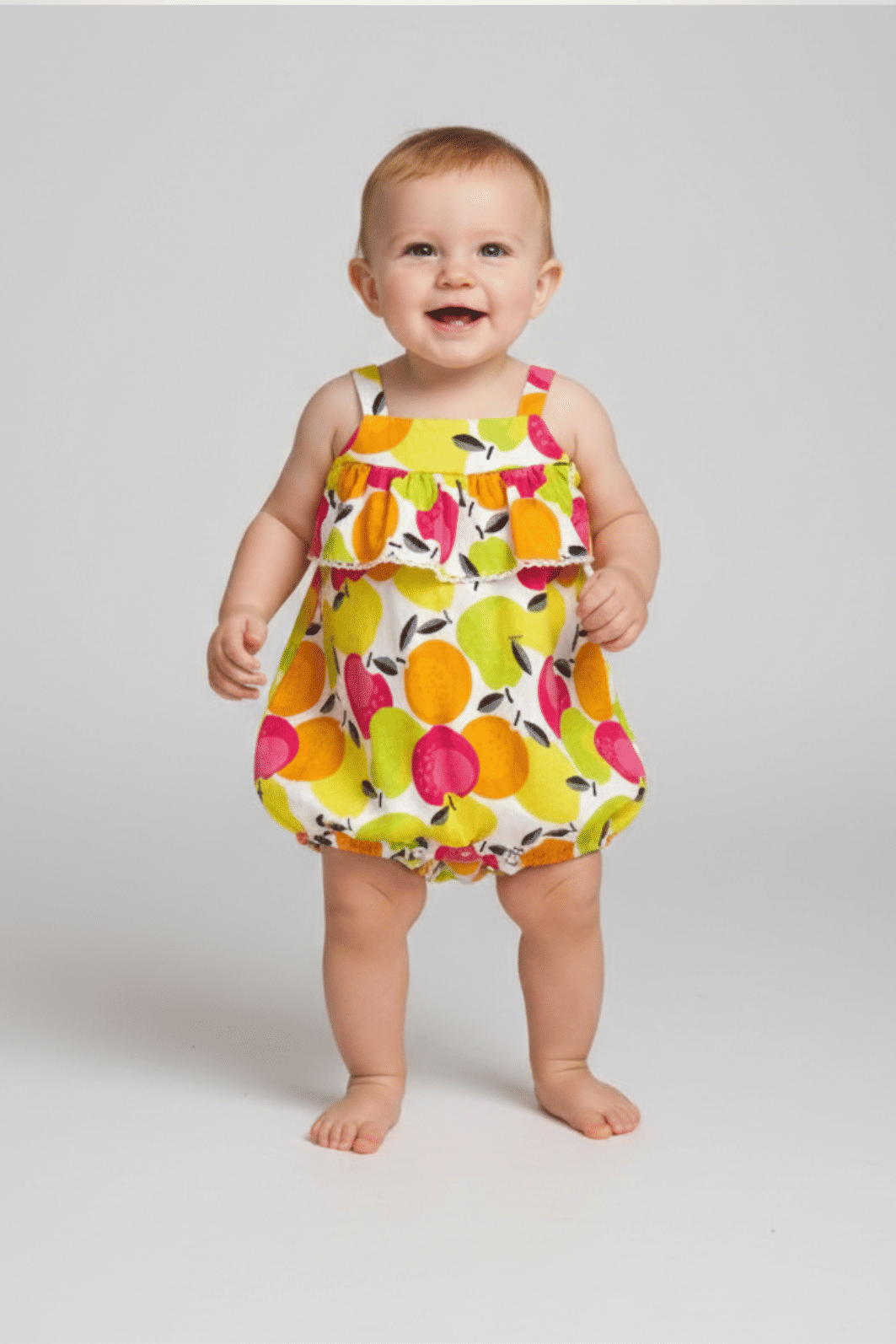 Romper de malha com babado no pala Romper de malha com babado no pala