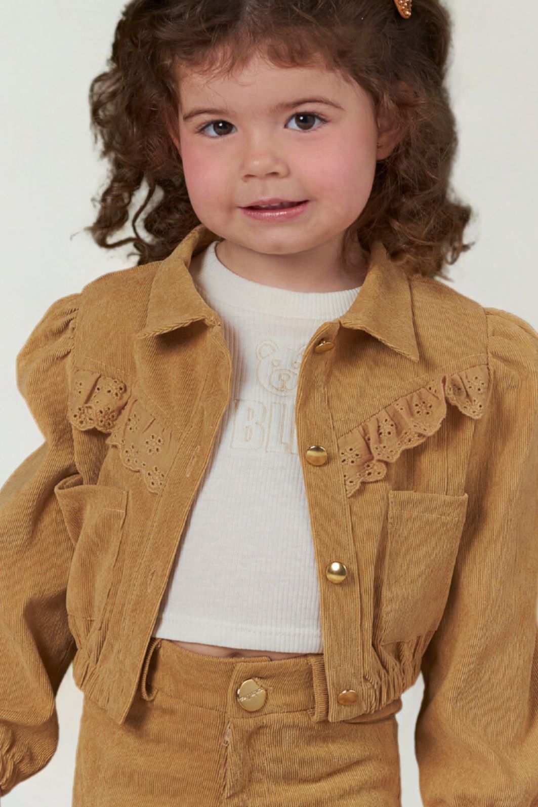 Blusa de ribana com bordado de urso Blusa de ribana com bordado de urso