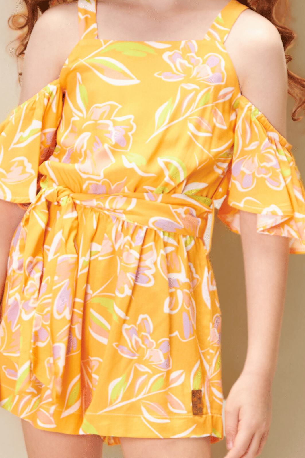 Macacão de viscose floral Macacão de viscose floral