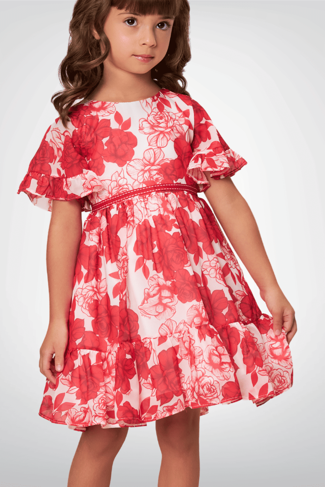 Vestido estampado vermelho Vestido estampado vermelho